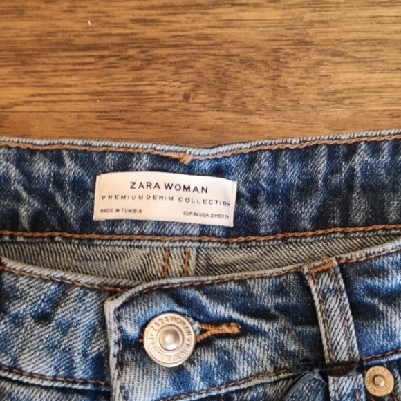 ZARA Woman Denim Skort Rhinestone Trim New 2 - Picture 5 of 9